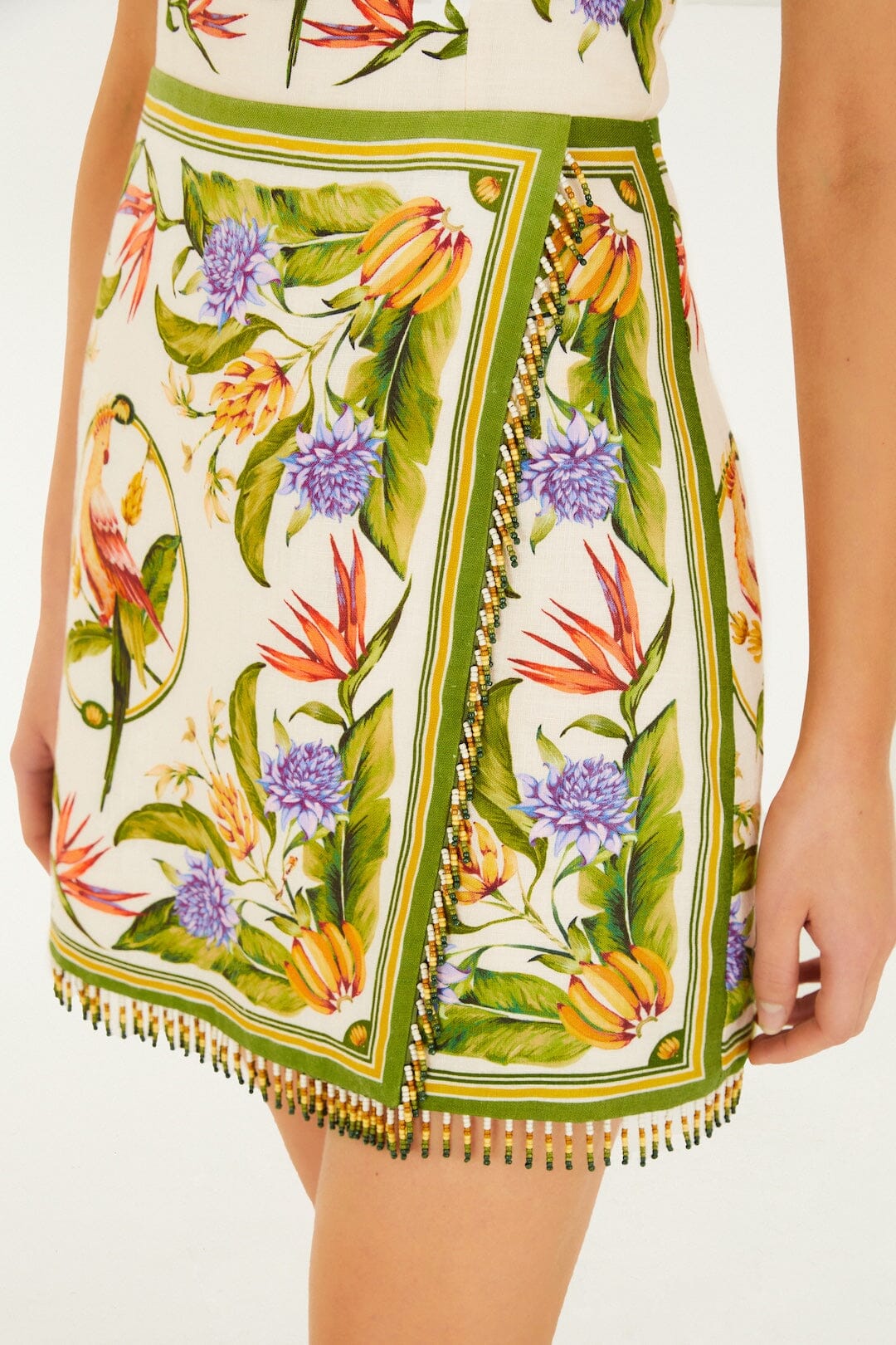 Tropical Scarf Sand Sleevelss Mini Dress Dresses - Short Farm Rio 