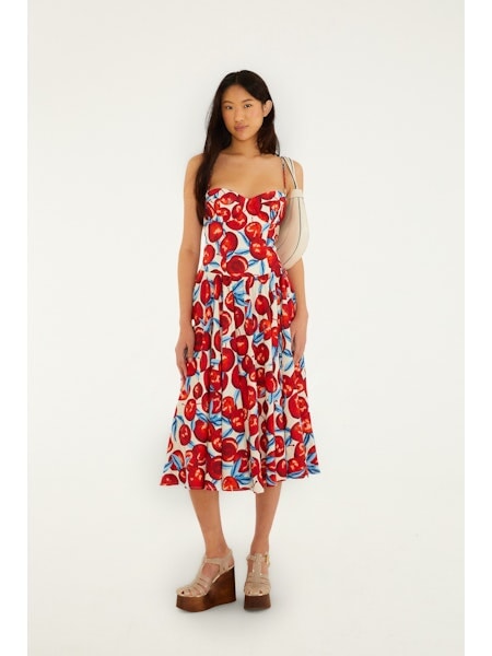 Sleeveless Midi Dress Cherry Blossom Dresses - Midi Farm Rio 