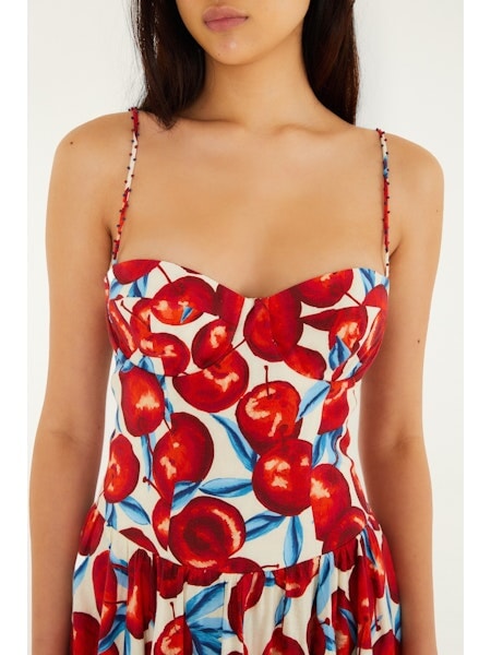 Sleeveless Midi Dress Cherry Blossom Dresses - Midi Farm Rio 