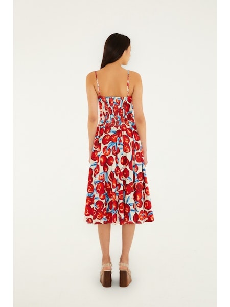 Sleeveless Midi Dress Cherry Blossom Dresses - Midi Farm Rio 