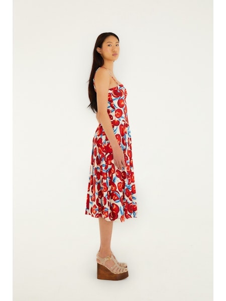 Sleeveless Midi Dress Cherry Blossom Dresses - Midi Farm Rio 