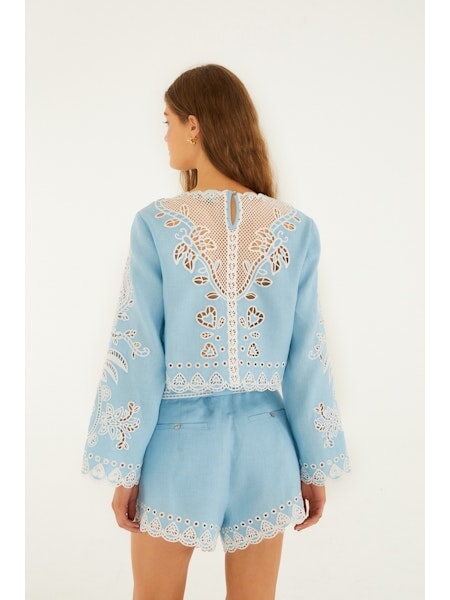 Romantic Richelieu Shorts Blue Shorts Farm Rio 