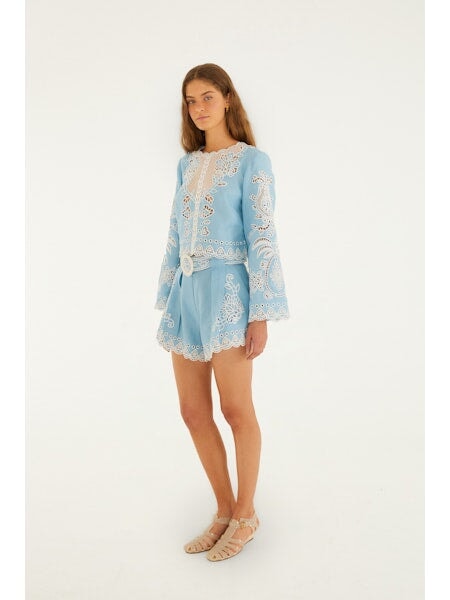 Romantic Richelieu Shorts Blue Shorts Farm Rio 
