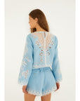 Romantic Richelieu Blouse Blue Tops - Blouses Farm Rio 