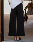 Riley Cropped Trouser Sweatpant Black Pants - Sweatpants Frank & Eileen 