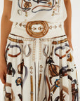 Equestrian Scarf Maxi Skirt Winter White