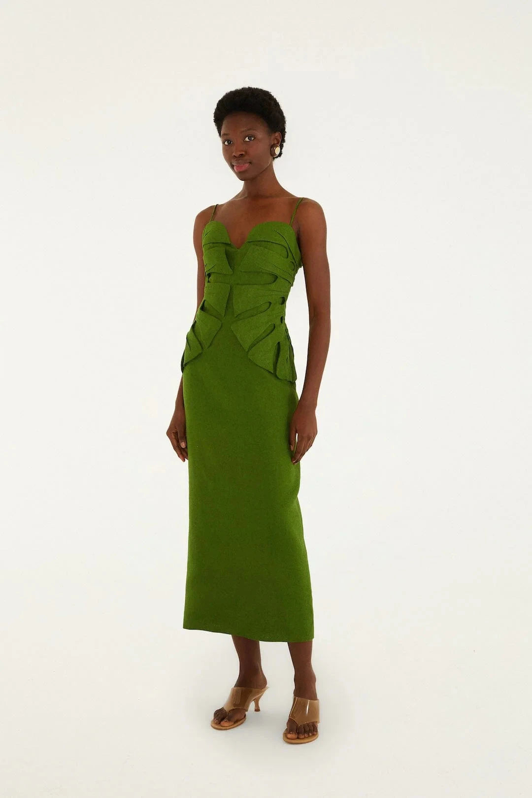 Monstera Leaf Sleeveless Maxi Dress Green Dresses - Maxi Farm Rio 