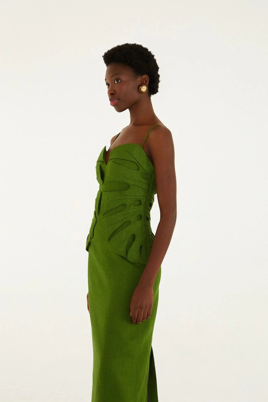 Monstera Leaf Sleeveless Maxi Dress Green Dresses - Maxi Farm Rio 