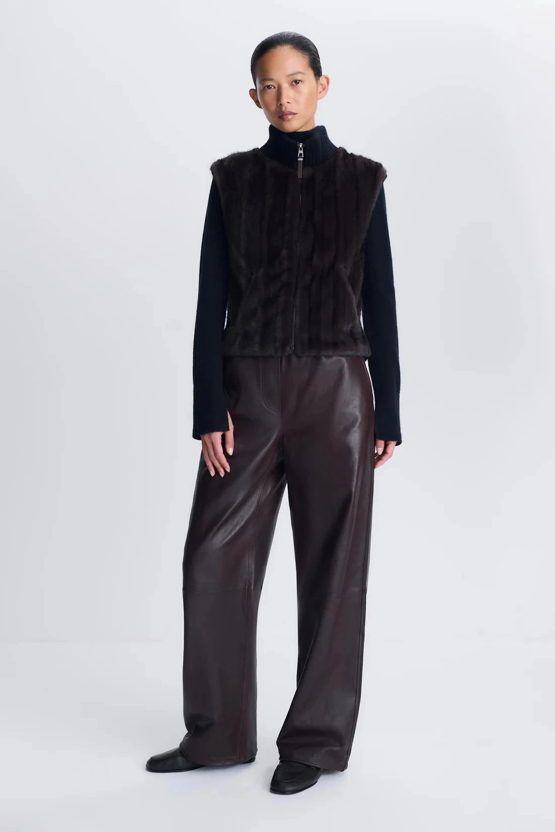 Luma Turtleneck Vest Black Chocolate Multi Outerwear - Vest Simkhai 