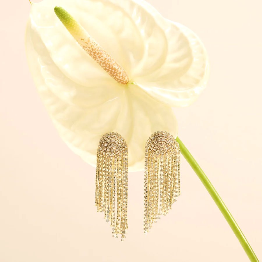 Noor Crystal Earrings Gold Jewelry - Earrings Mignonne Gavigan 
