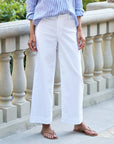 Wexford Trouser White Performance Linen Pants - Trousers Frank & Eileen 