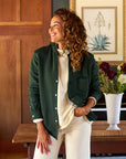 Eileen Sweatshirt Button Up Triple Fleece Evergreen Tops - Button Down Frank & Eileen 