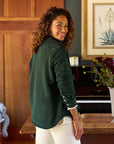 Eileen Sweatshirt Button Up Triple Fleece Evergreen Tops - Button Down Frank & Eileen 