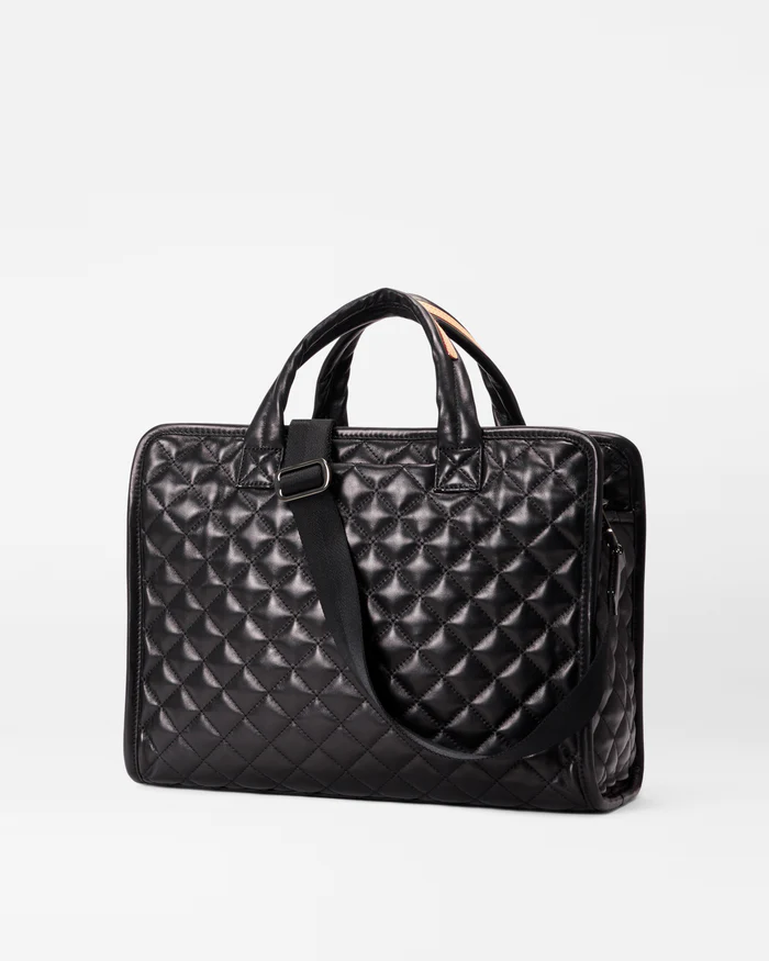 Box Tote Medium Quilted Leather Black