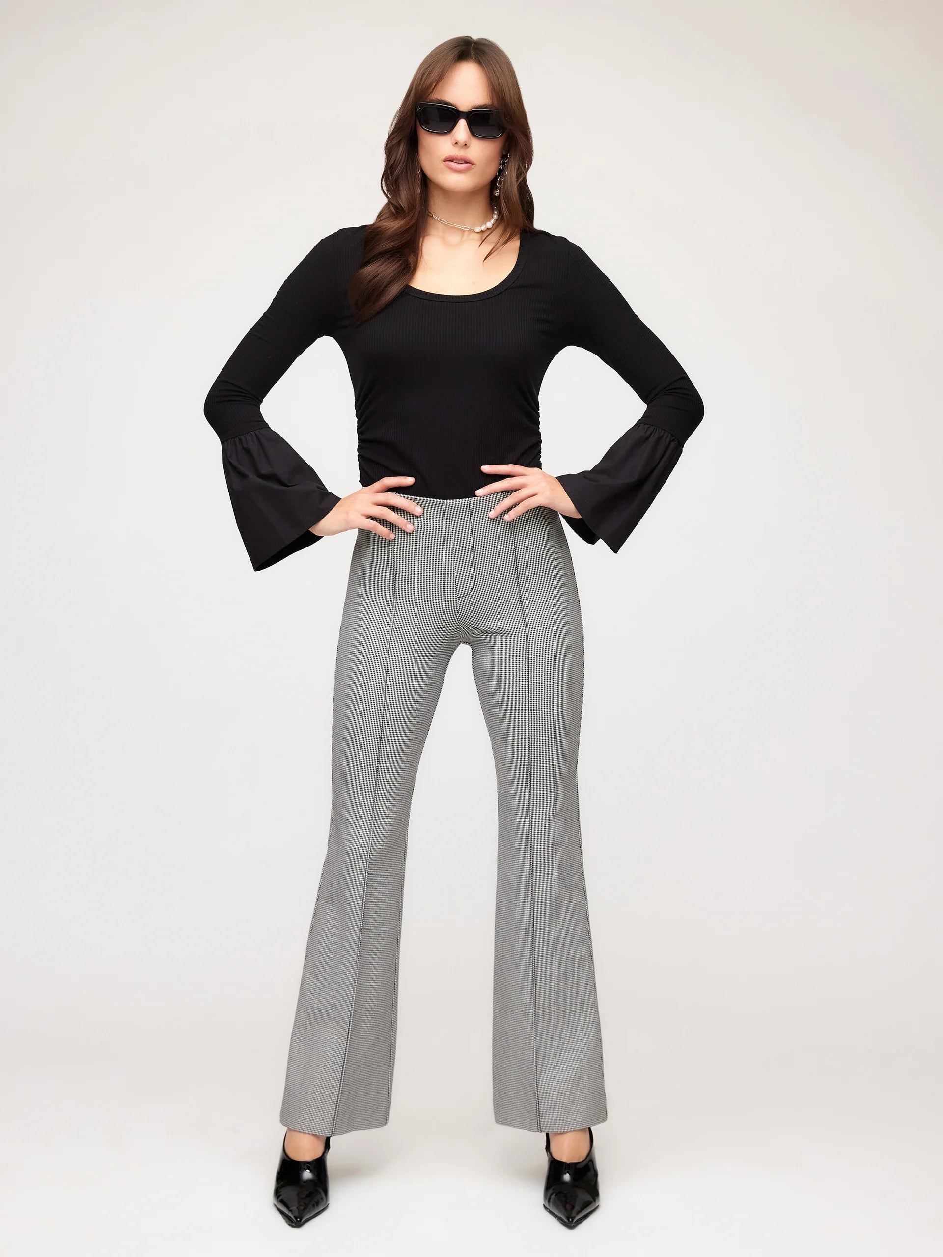 Emerson Bootcut Pant Houndstooth Pants - Trousers Fifteen Twenty 