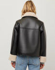 Tara Faux Shearling Jacket Black/ Cream