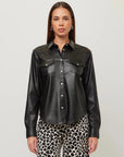 Anna Faux Leather Shirt Black