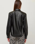 Anna Faux Leather Shirt Black