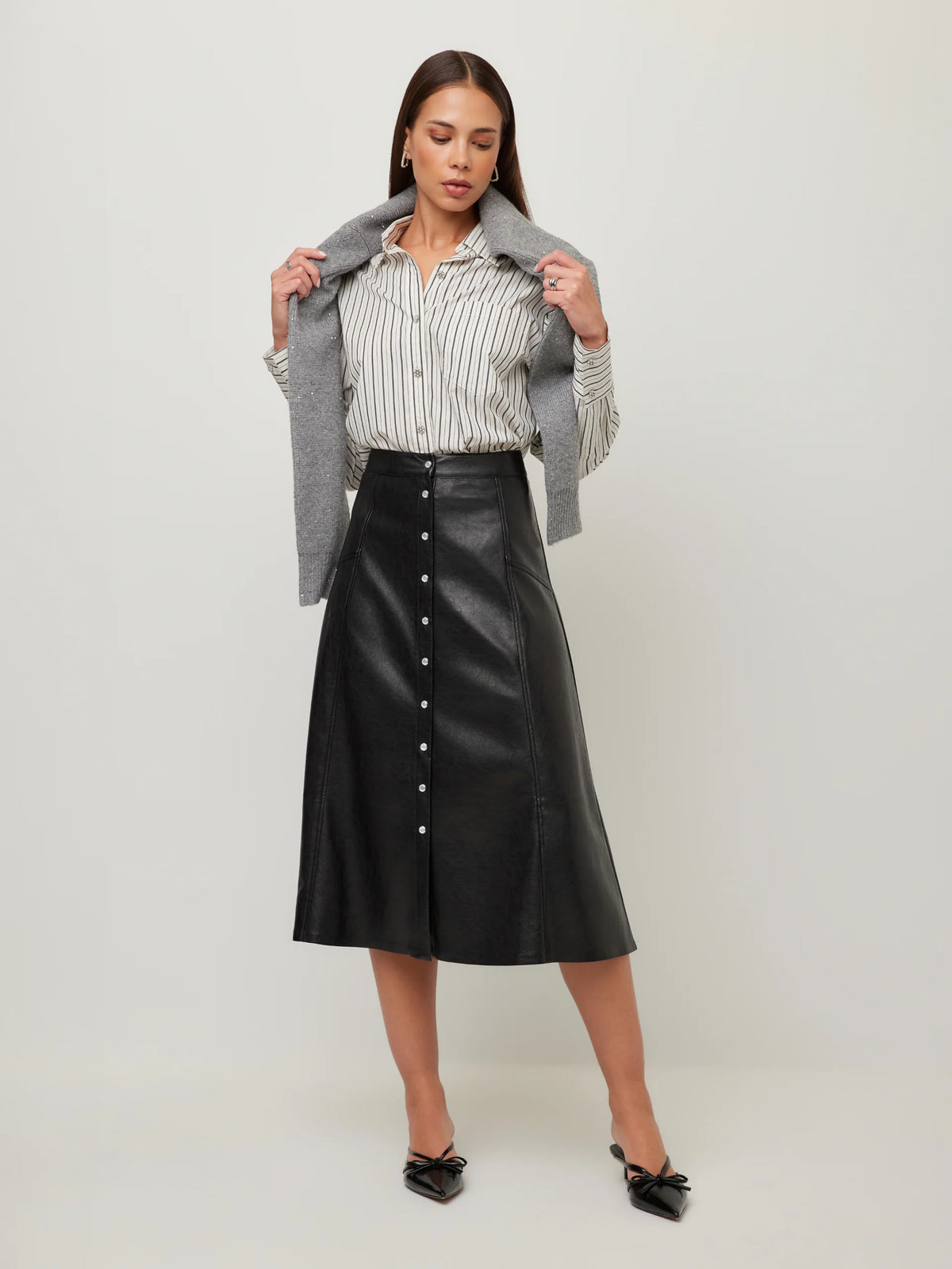 Esmeralda Faux Leather Skirt Black