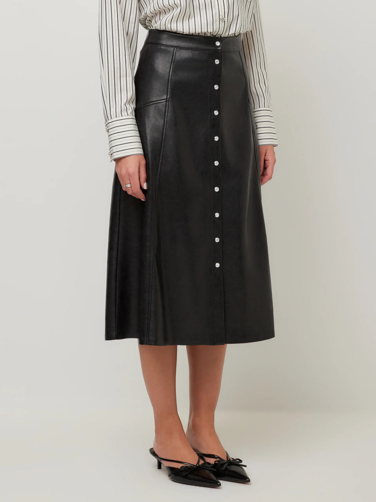 Esmeralda Faux Leather Skirt Black