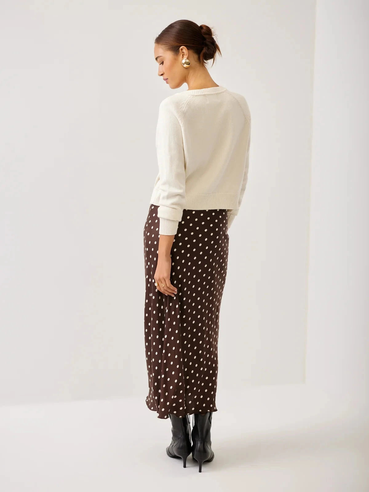 Mia Bias Midi Skirt Brown and Cream Skirts - Midi Fifteen Twenty 