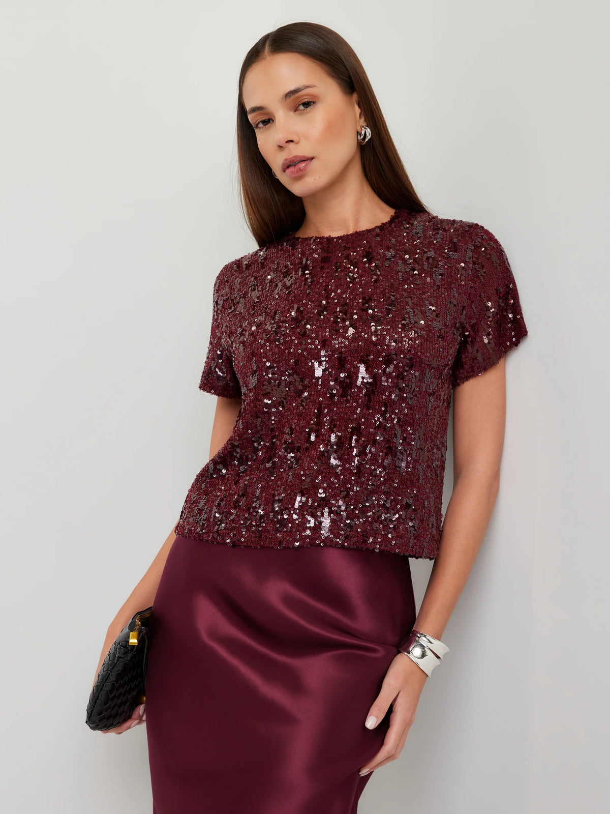 Stacey Sequin Top Merlot
