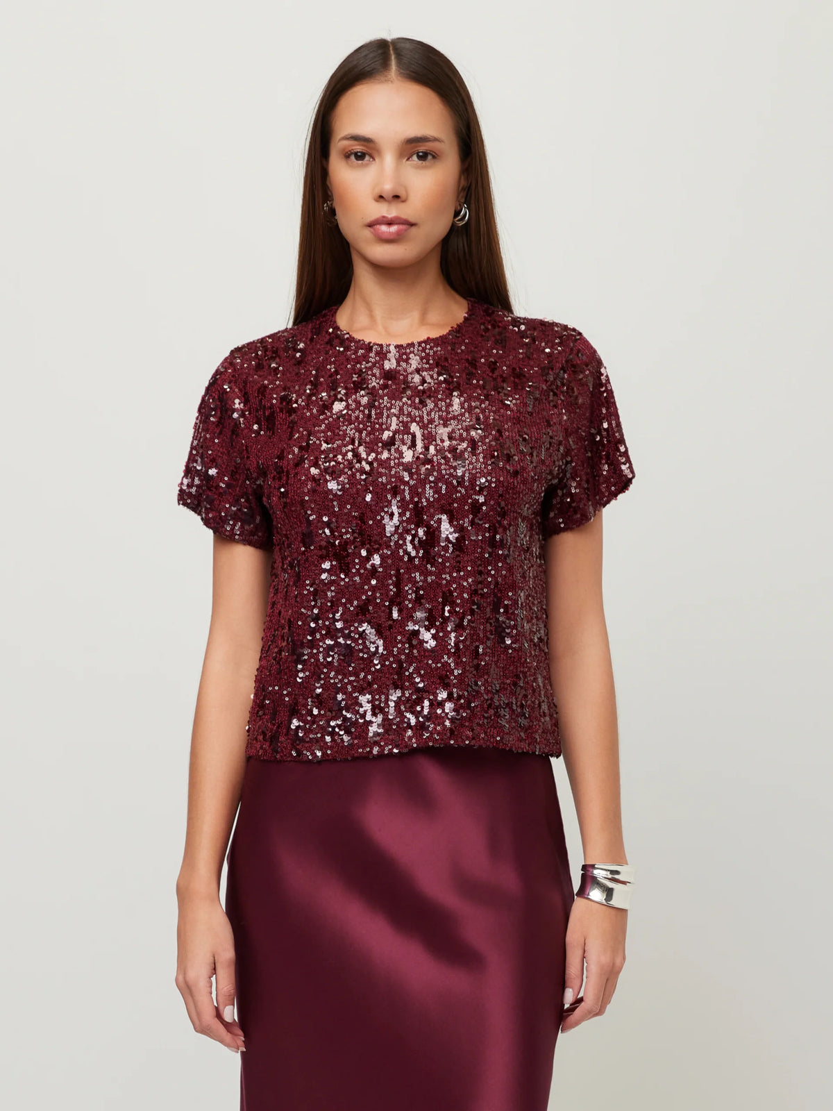 Stacey Sequin Top Merlot