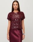 Stacey Sequin Top Merlot