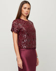 Stacey Sequin Top Merlot