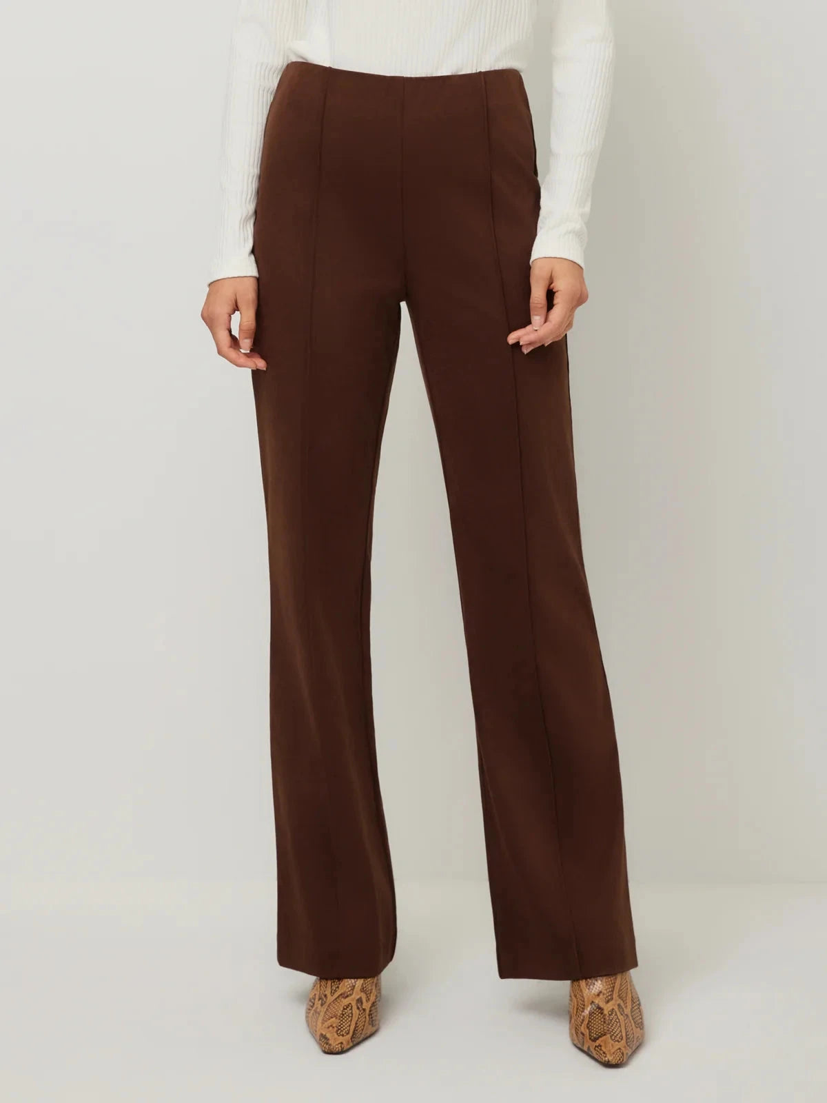 Ellie Faux Suede Bootcut Pants Wood Pants - Trousers Fifteen Twenty 