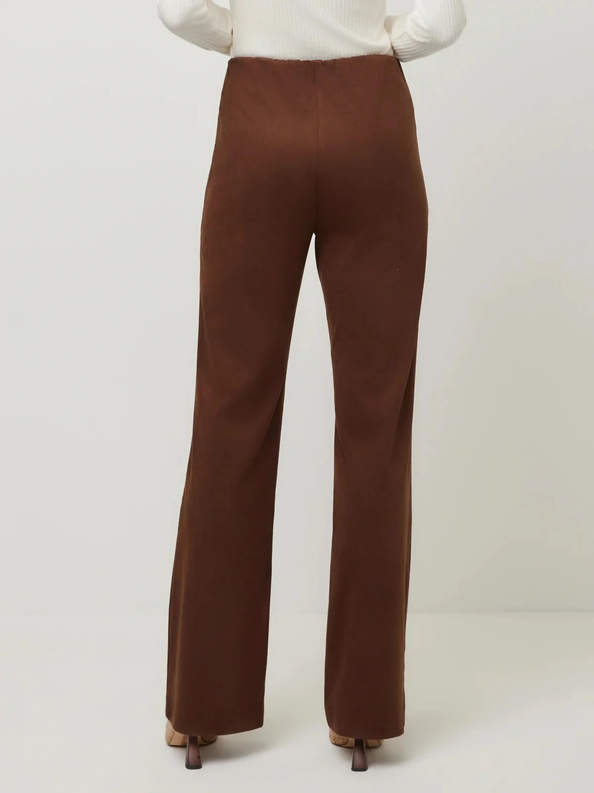 Ellie Faux Suede Bootcut Pants Wood Pants - Trousers Fifteen Twenty 
