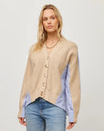 Celine Mixed Media Cardigan Oatmeal Sweater - Cardigans Fifteen Twenty 