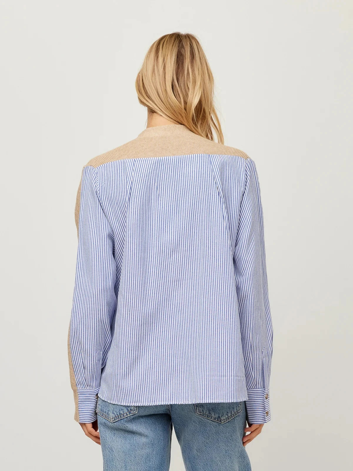 Celine Mixed Media Cardigan Oatmeal Sweater - Cardigans Fifteen Twenty 