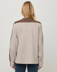 Celine Mixed Media Cardigan Wood Sweater - Cardigans Fifteen Twenty 