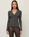 Bliss Scallop Edge Cardigan Charcoal