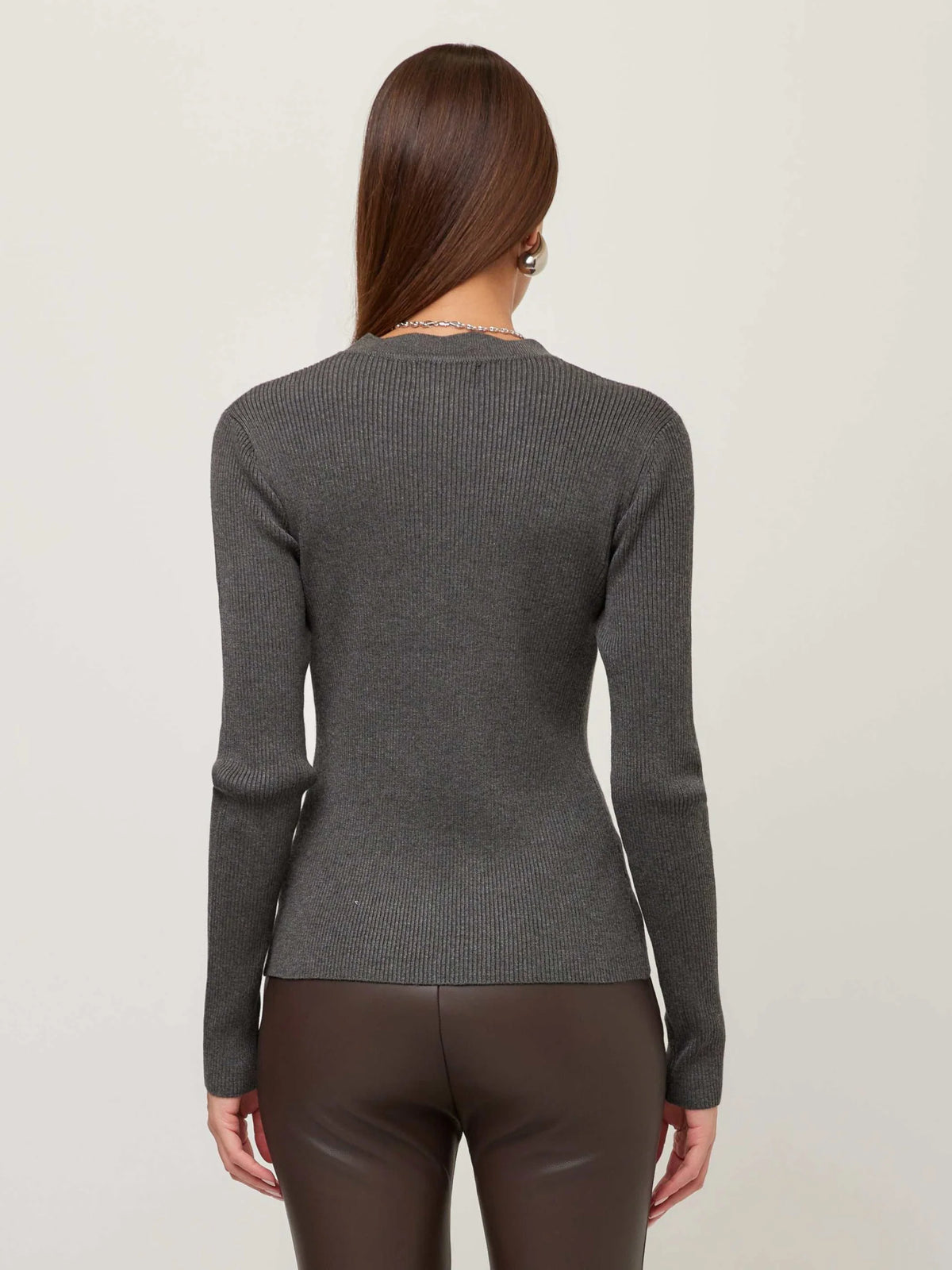 Bliss Scallop Edge Cardigan Charcoal