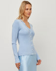 Bliss Scallop Edge Cardigan Glacier