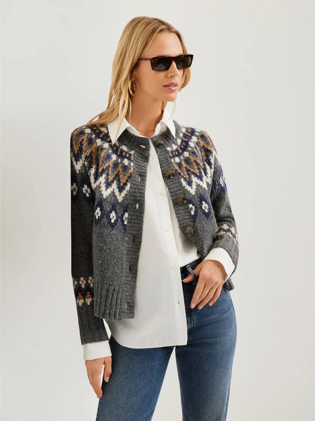Alina Mixed Media Cardigan Multi Sweater - Cardigans Fifteen Twenty 