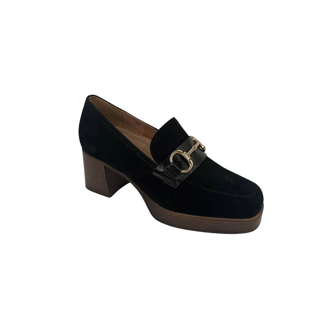 Buckle Suede Black Flats - Loafer Piesanto 