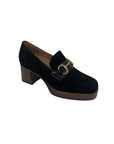 Buckle Suede Black Flats - Loafer Piesanto 