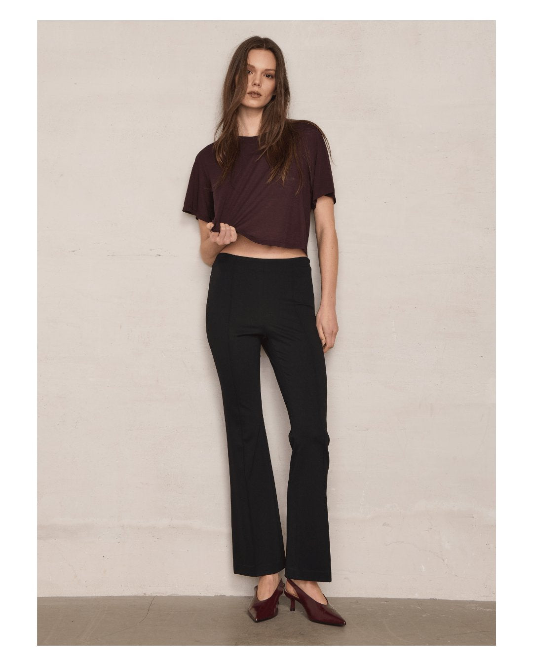 Pull On Crosswalk Flare Black Pants - Trousers Lafata 