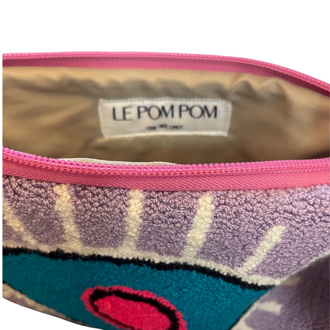 POM POM Clutch With Blue Eye Lilac Clutch Le Pom Pom 