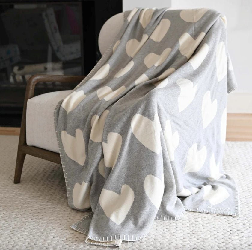 The Blanket Imperfect Heart Heather Grey Accessories - Home Decor - Towels & Blankets Kerri Rosenthal 