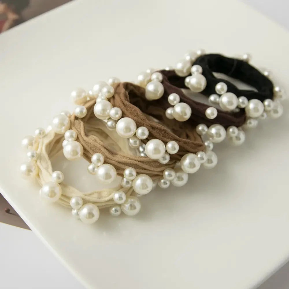 Textured Seamless Pearl Hair Ties Beauty & Hair Adorro 