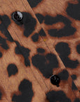 Dani Silk Blouse Brown Multi Amur Leopard Tops - Button Down L'Agence 