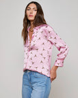Dani Silk Blouse Bulls Head Blush/Bronze Tops - Button Down L'Agence 