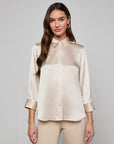 Dani Silk Blouse Champagne Tops - Button Down L'Agence 