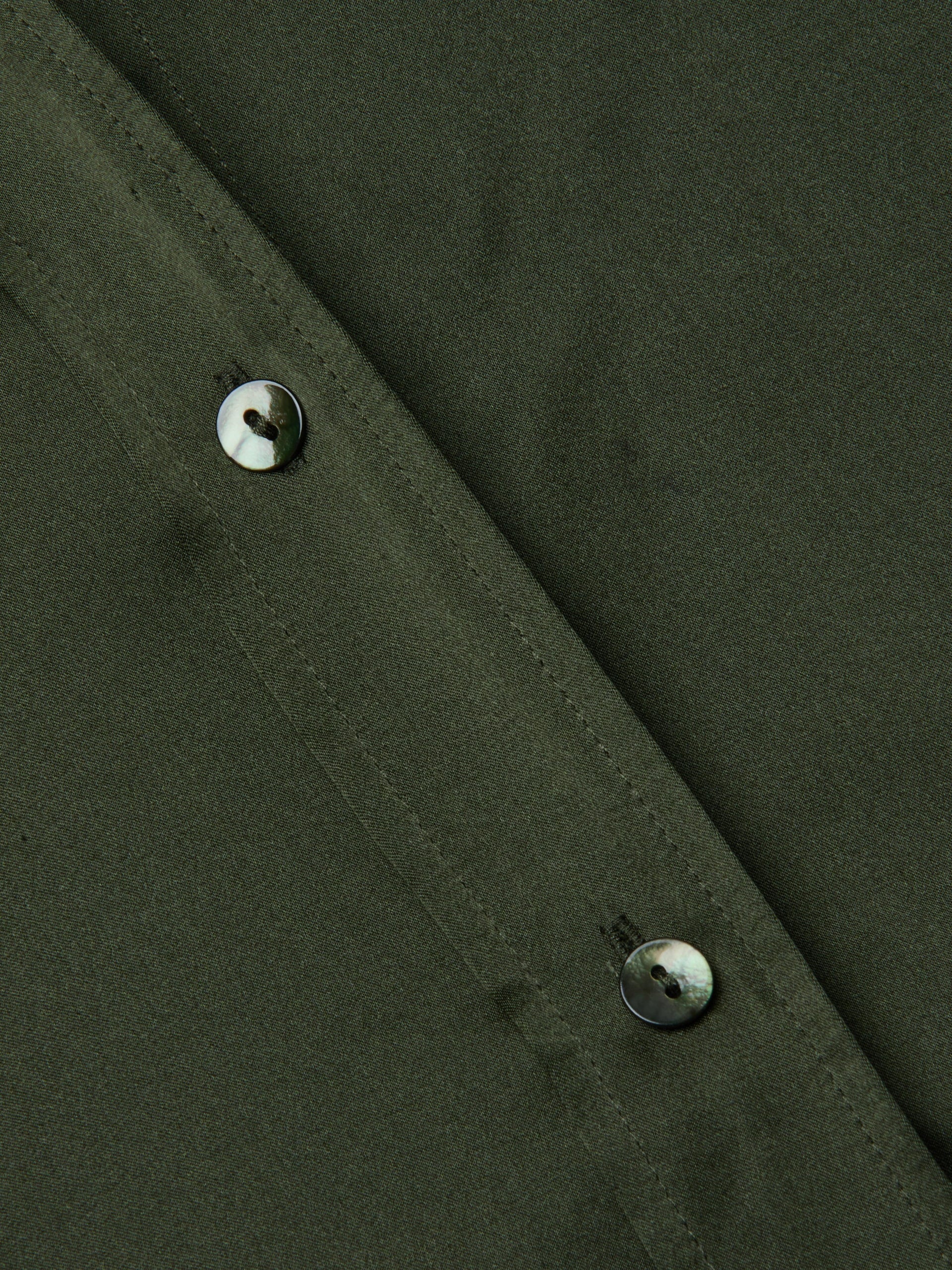 Dani Silk Blouse Deep Olive Tops - Button Down L'Agence 