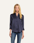 Dani 3/4 Sleeve Silk Blouse Midnight Tops - Blouses L'Agence 