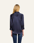 Dani 3/4 Sleeve Silk Blouse Midnight Tops - Blouses L'Agence 